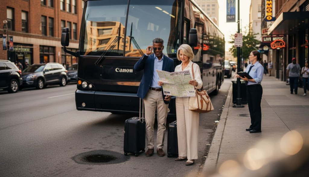 Travelers starting luxury bespoke tour in Austin